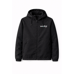 Jaqueta preta com logo we.digi